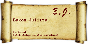 Bakos Julitta névjegykártya